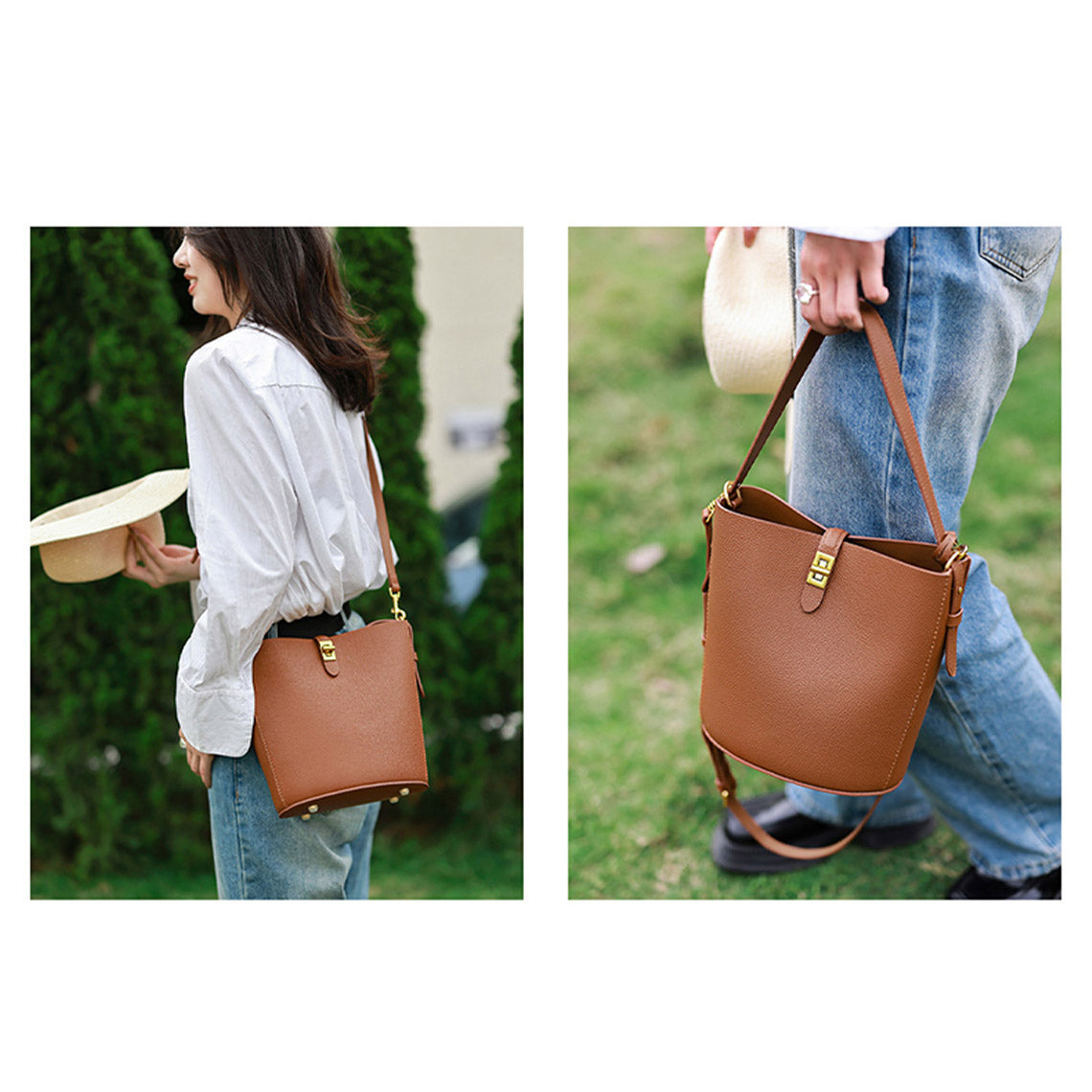 POPSEWING® Leather Simple Bucket Crossbody Bag DIY Kit - Image 11