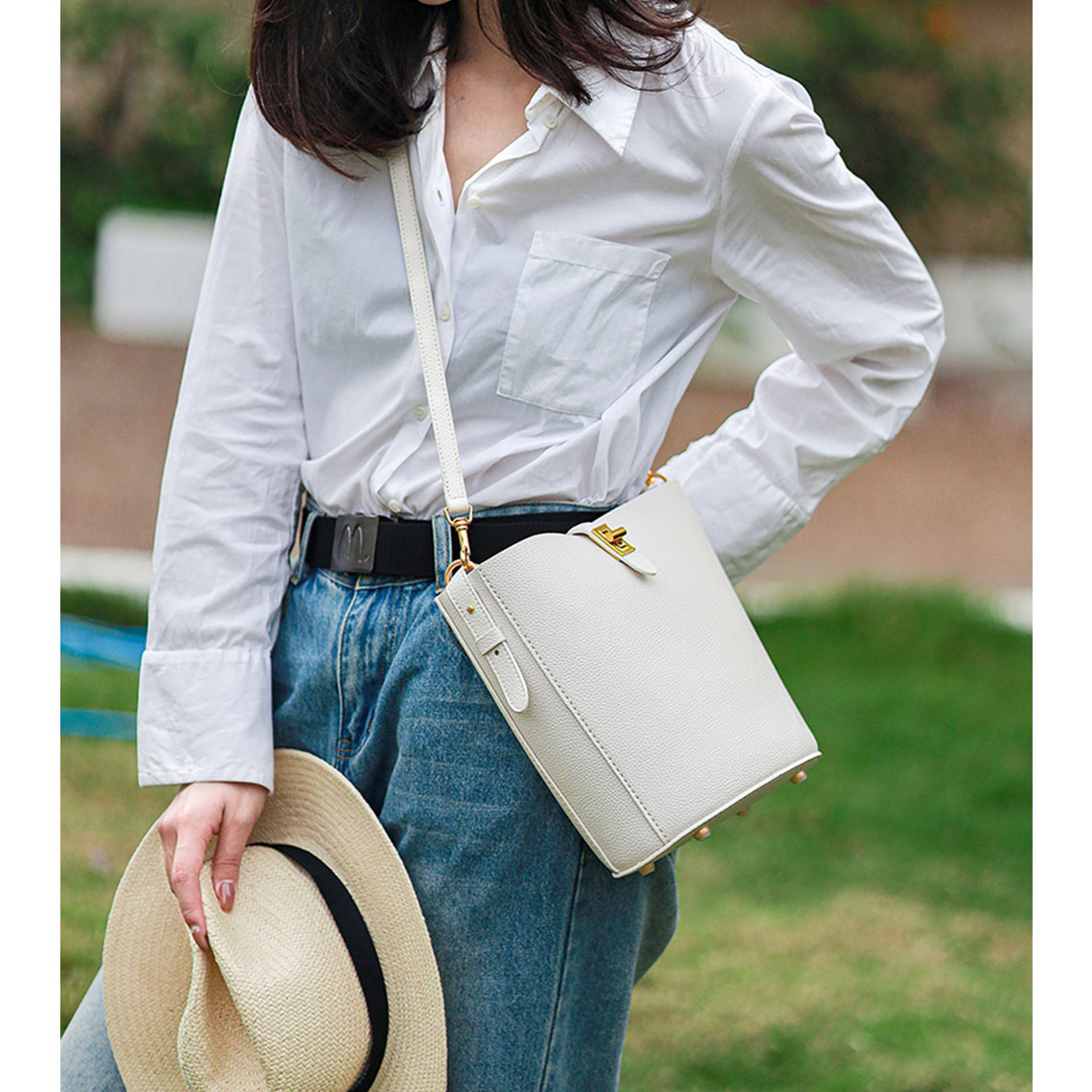 POPSEWING® Leather Simple Bucket Crossbody Bag DIY Kit - Image 15