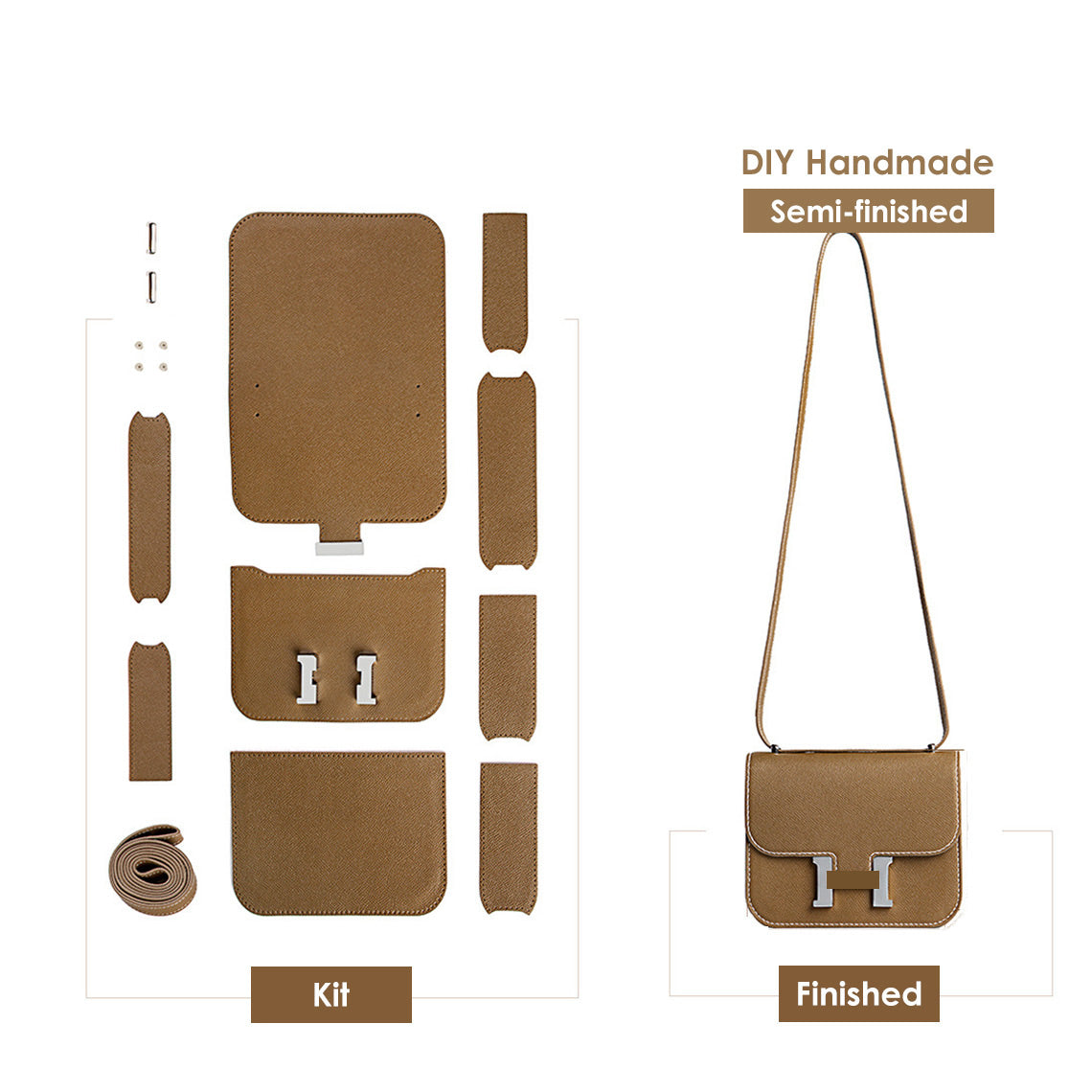 POPSEWING® Leather Square Tofu Crossbody Konstance Bag DIY Kit