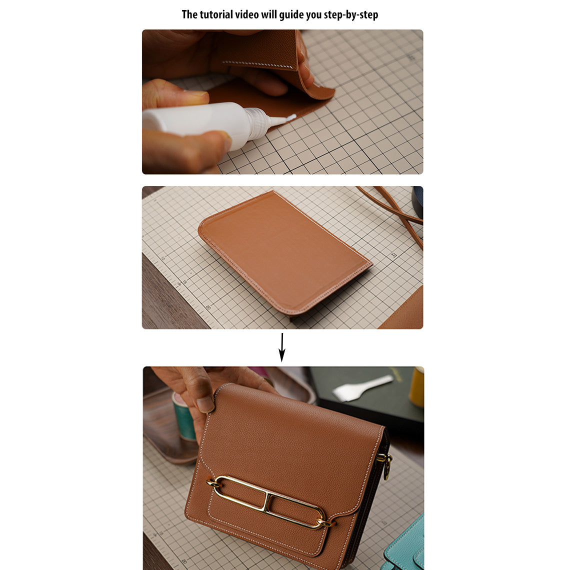 POPSEWING® Full Grain Leather Classic Loops Bag - Advanced DIY Kits - Image 3