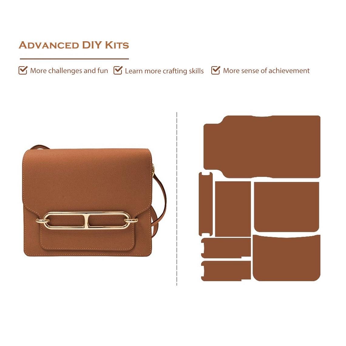 POPSEWING® Full Grain Leather Classic Loops Bag - Advanced DIY Kits