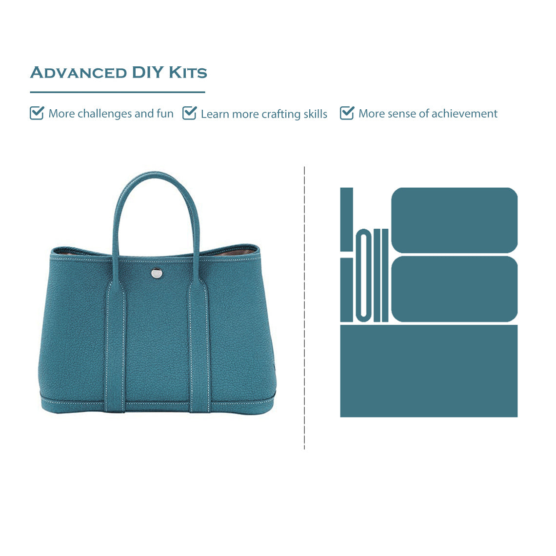 POPSEWING® Full Grain Leather New Garden Handbag - Advanced DIY Kits