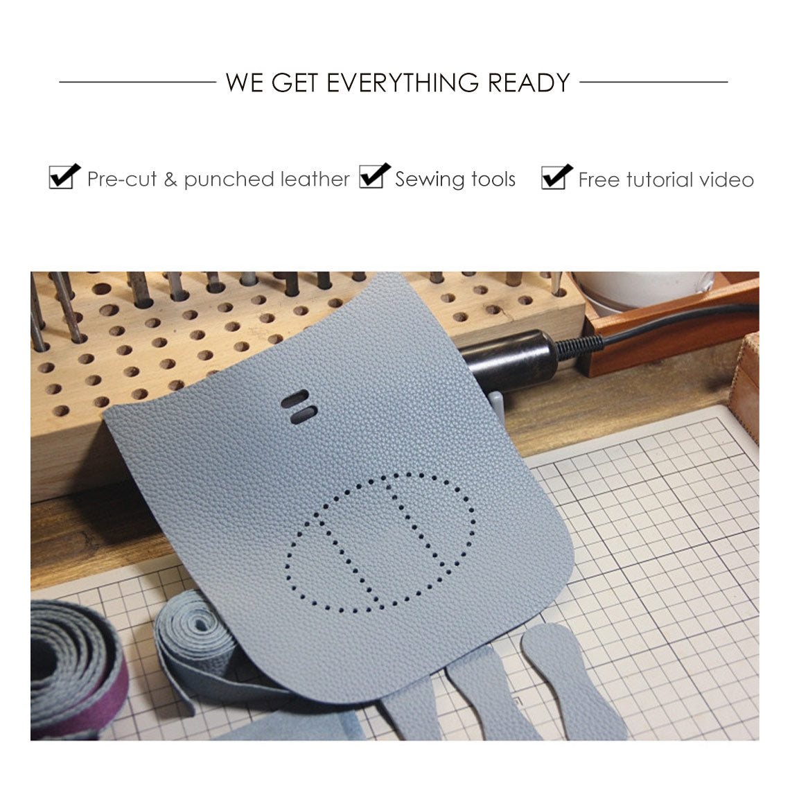 POPSEWING® Full Grain Leather Mini Eveline Bag DIY Kit - Image 6
