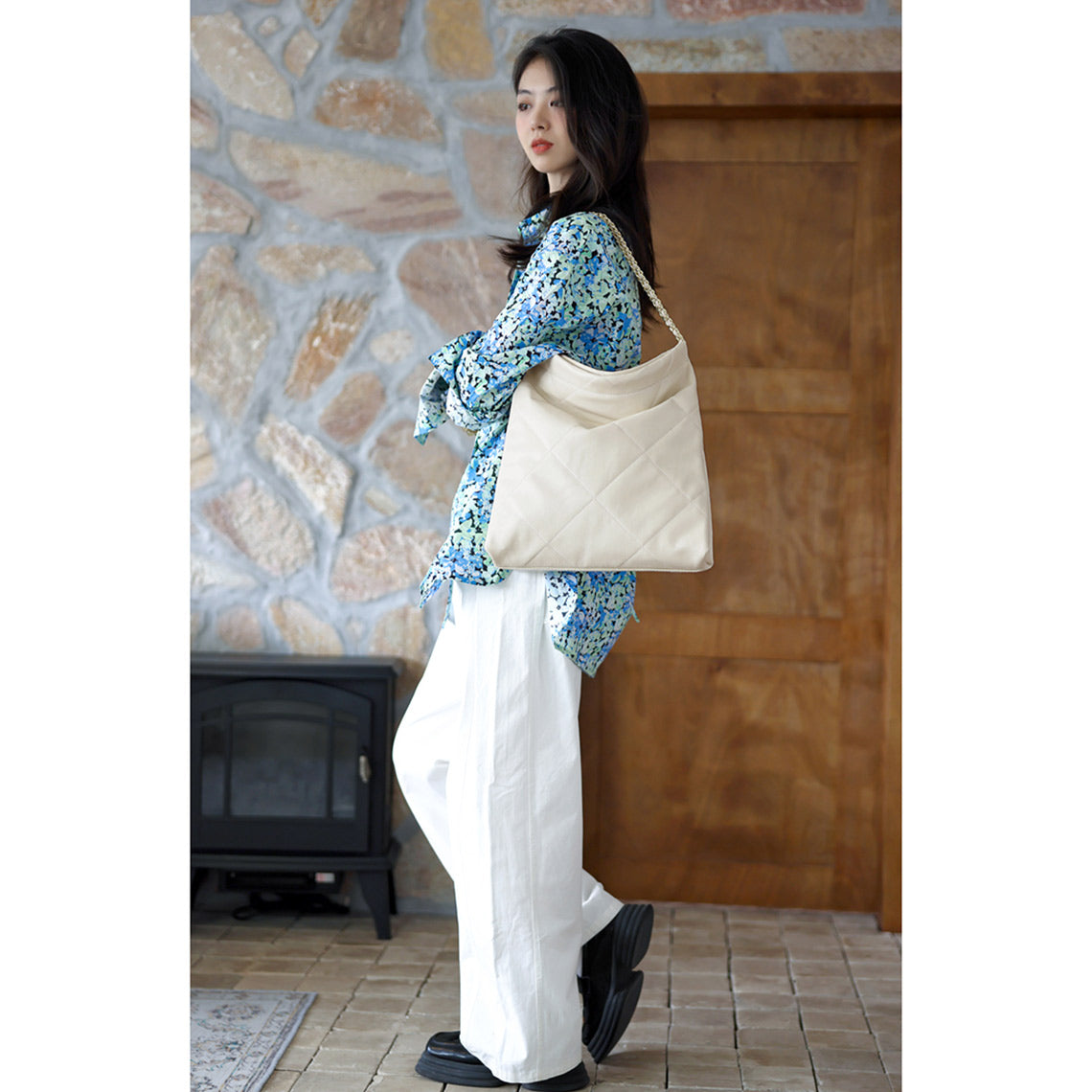 POPSEWING® Top Grain Leather Quilted Chain Tote Bag DIY Kit - Image 10
