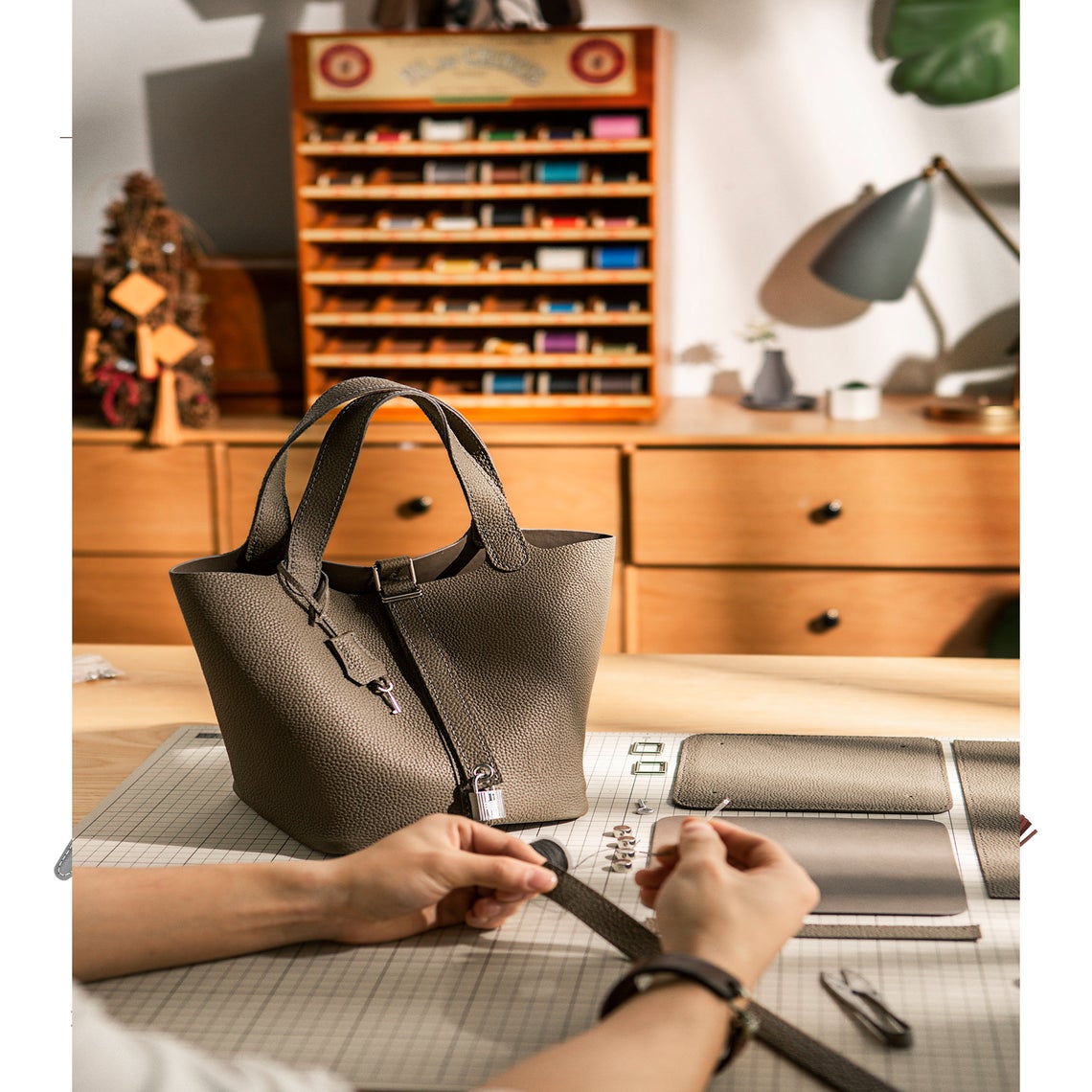 POPSEWING® Top Grain Leather Lady Picotion Lock Totes Bag DIY Kit - Price Drop at Checkout - Image 9