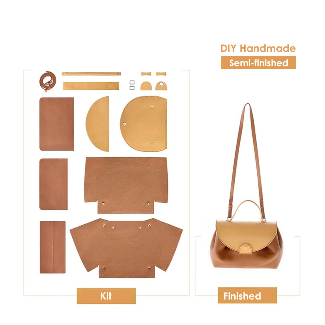 POPSEWING® Top Grain Leather Inspired Smile Bag DIY Kits