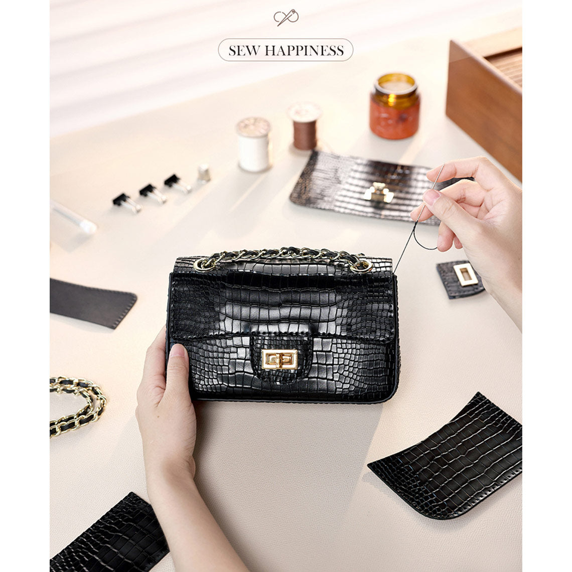 POPSEWING® Leather Small Chain Bag DIY Kit - Image 2