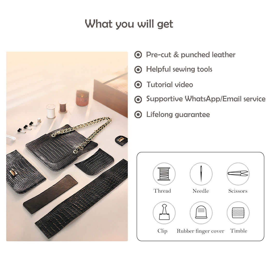 POPSEWING® Leather Small Chain Bag DIY Kit - Image 4