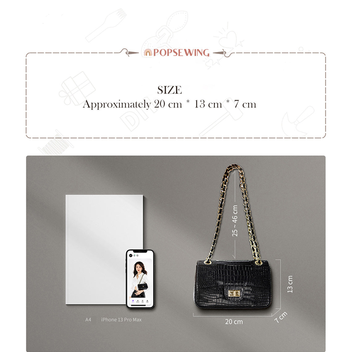 POPSEWING® Leather Small Chain Bag DIY Kit - Image 6