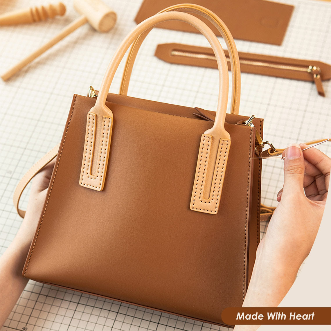 POPSEWING® Leather Women Top Handles Handbag DIY Kit - Image 2
