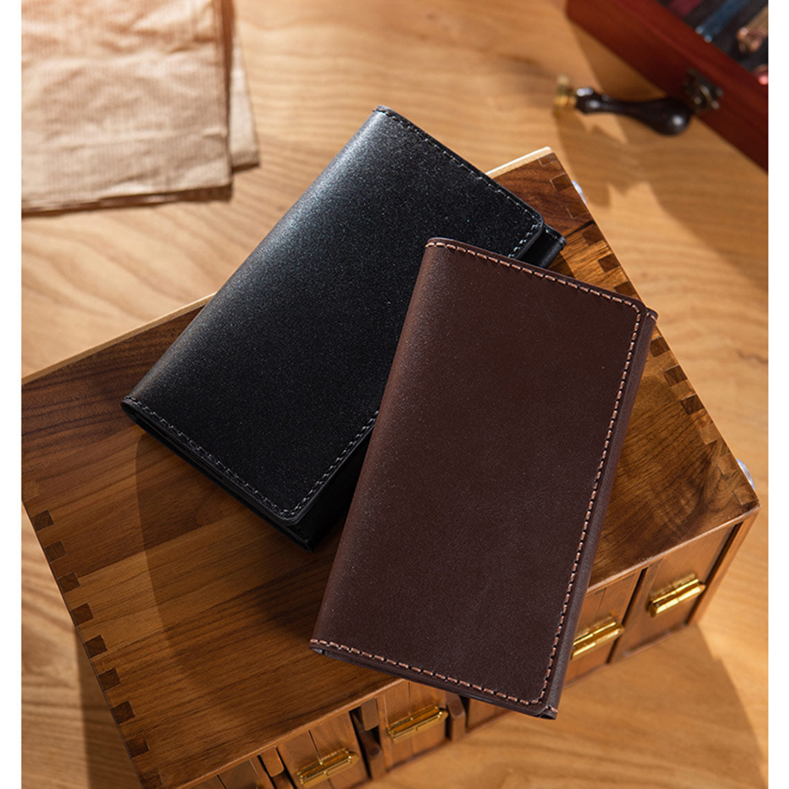 POPSEWING® Full Grain Leather Long Bifold Wallet DIY Kit - Image 6