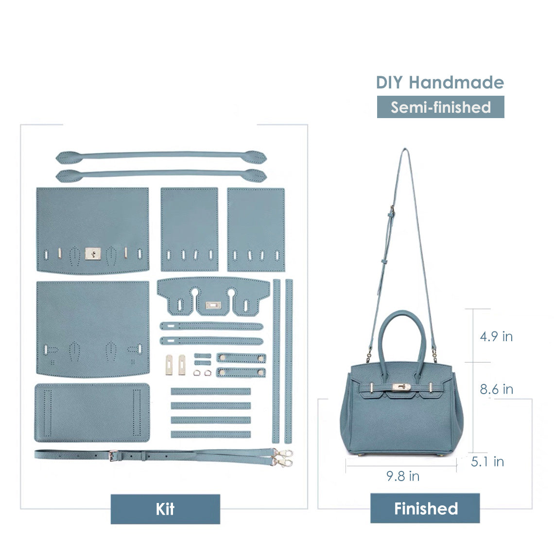 POPSEWING® Top Grain Leather Platinum Bag DIY Kit - Image 19