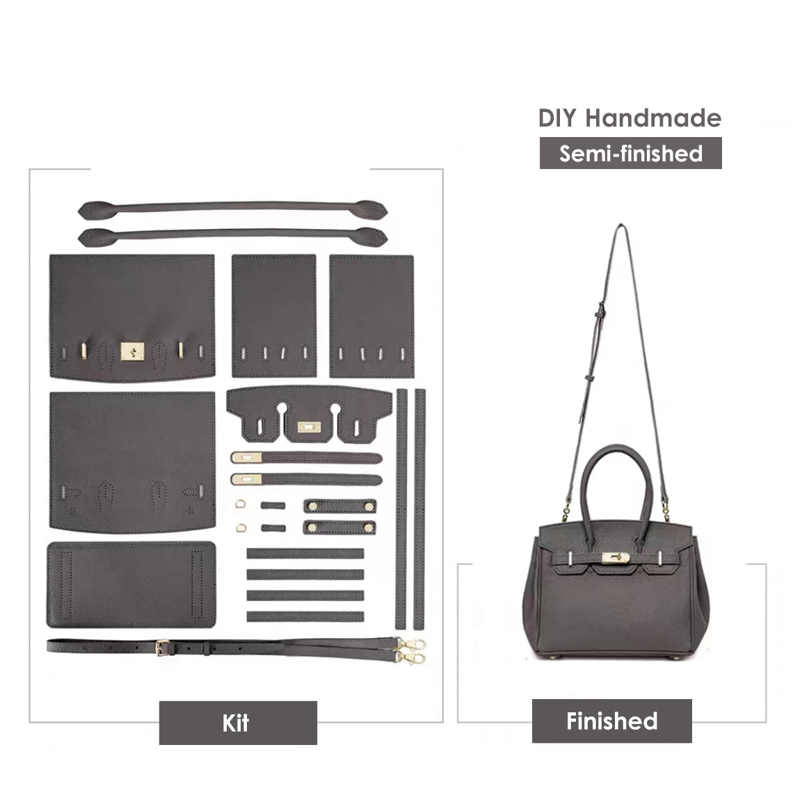 POPSEWING® Top Grain Leather Platinum Bag DIY Kit - Image 17