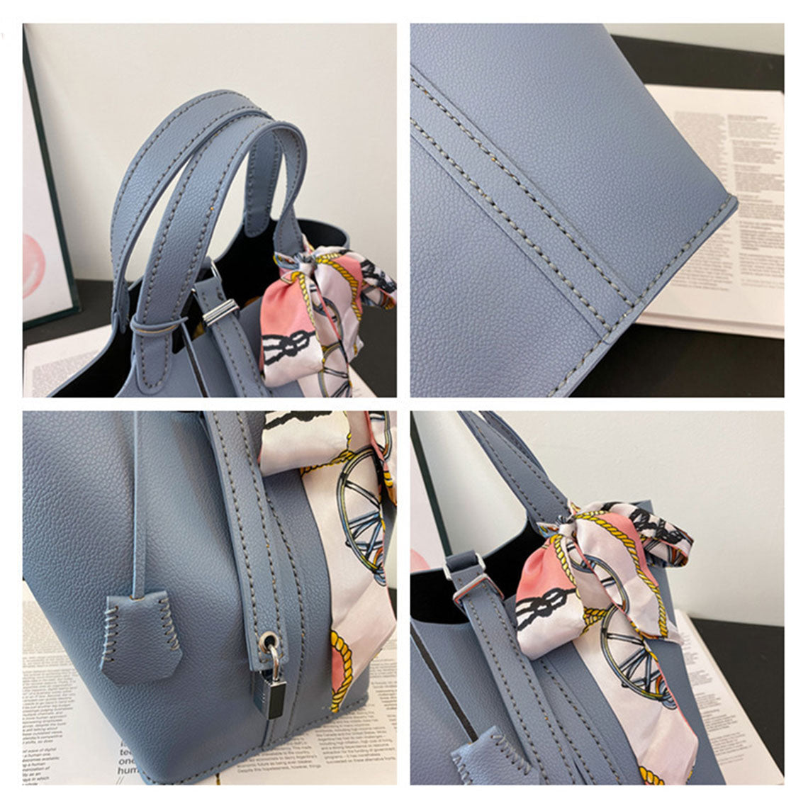 POPSEWING® Vegan Leather Lady Lock Tote Bag DIY Kit - Image 3