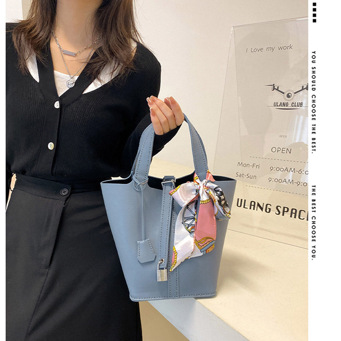 POPSEWING® Vegan Leather Lady Lock Tote Bag DIY Kit - Image 2